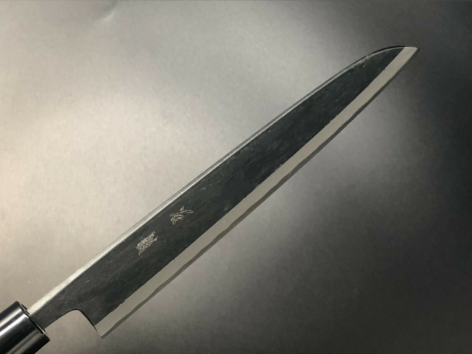 Japanese Kurouchi Forged Multipurpose Knife Santoku 180mm(7.1in) Blue(Aogami)#2 - Fresh Stock Dated January 2026