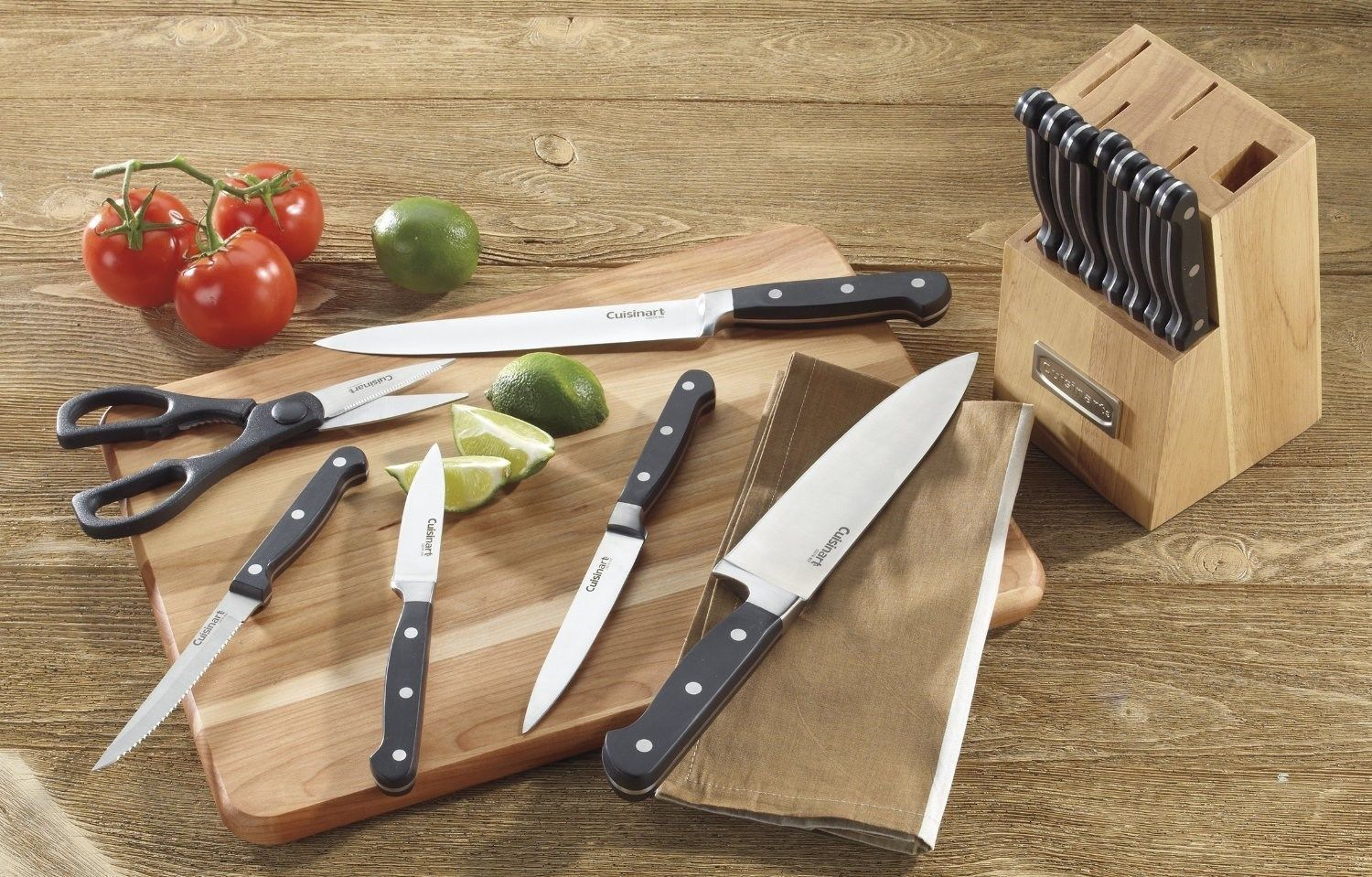 NEW CUISINART ADVANTAGE C55TR-14PCB 14-PIECE FORGED TRIPLE RIVET KNIFE BLOCK SET - Fresh Stock Dated January 2026