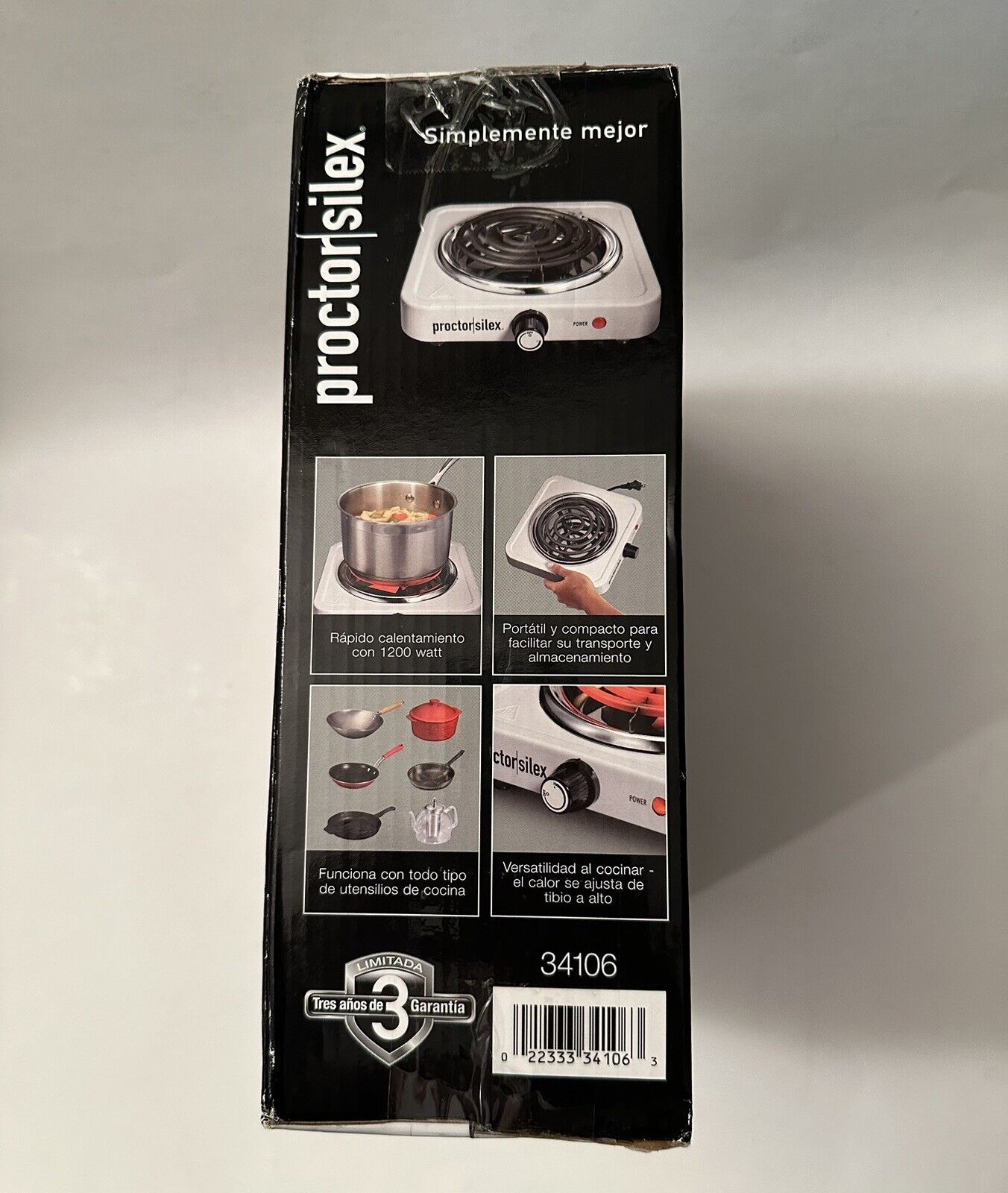 1200W PROCTOR SILEX Portable Electric Single Burner Cooktop Hot Plate Stove NEW! - Fresh Stock Dated January 2026