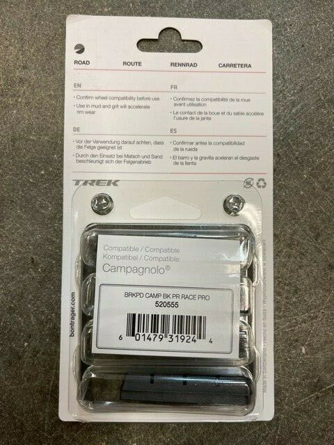 New Bontrager Black Prince Brake Pads 2 pairs for Campagnolo - Fresh Stock Dated December 2025