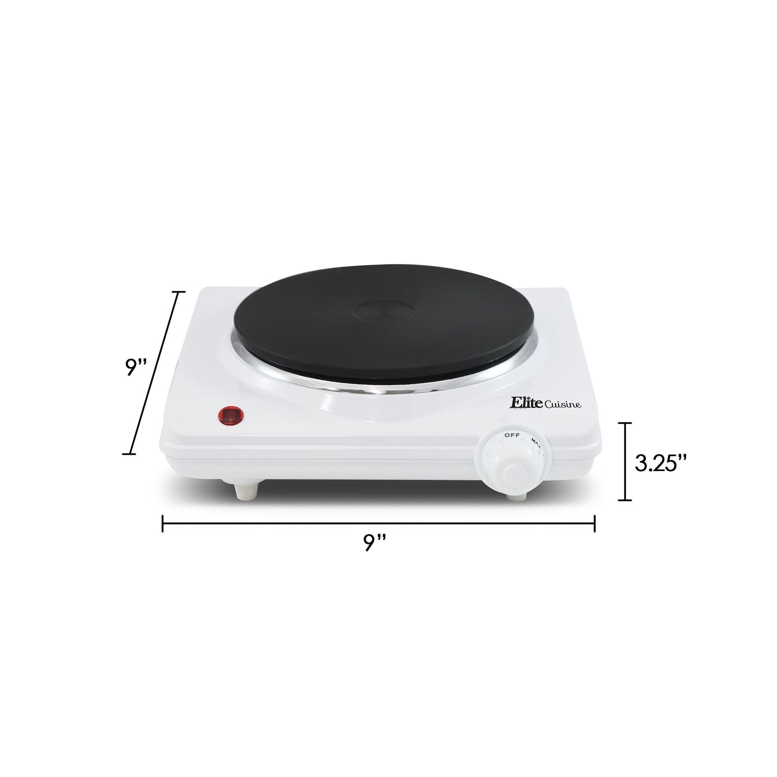 Elite Cuisine ESB-301F Single Electric Flat Cast Iron Heating Plate Burner, P... - Fresh Stock Dated February 2026