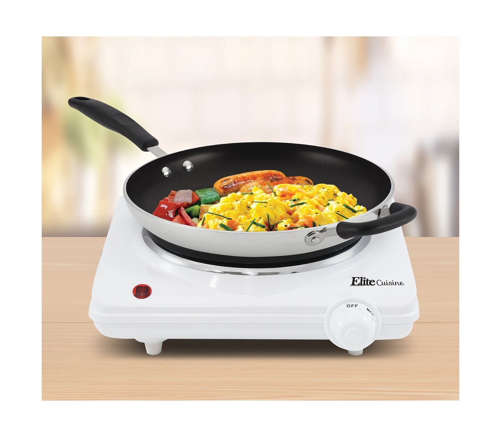 Elite Cuisine ESB-301F Single Electric Flat Cast Iron Heating Plate Burner, P... - Fresh Stock Dated February 2026