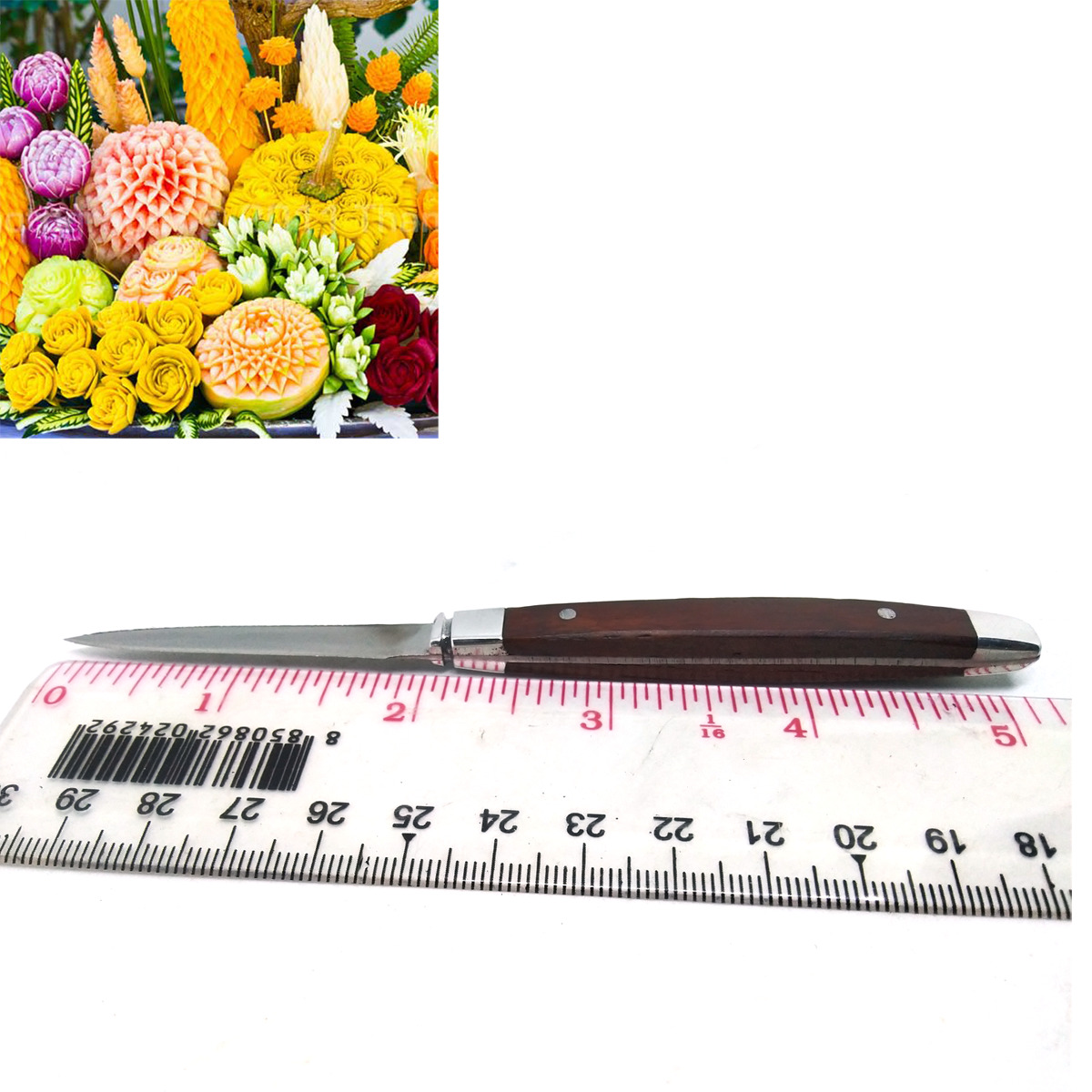 Thai Fruit knife Carving tool vegetable wood food kitchen stainless steel soap Z - Fresh Stock Dated February 2026