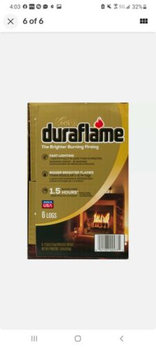 Duraflame Gold. 2.5 lb Firelogs.  6-Pack Case. Brighter flames. FREE SHIPPING - Fresh Stock Dated December 2025