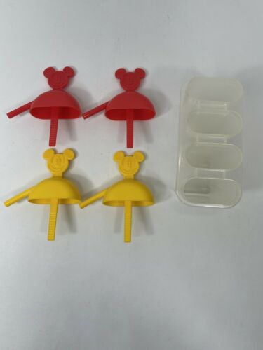 DISNEY MICKEY MOUSE FROZEN POPSICLE MOLD SET OF 4 VGC YELLOW RED FREE SHIPPING - Fresh Stock Dated February 2026