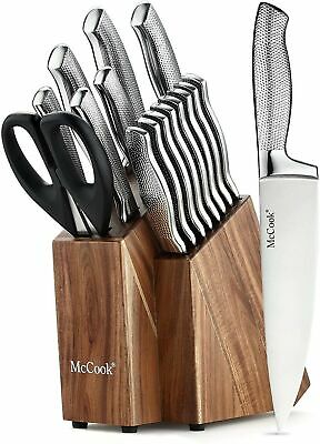 McCook MC20 Premium Knife Sets,17 Pieces Full Tang Hammered German Stainless ... - Fresh Stock Dated January 2026