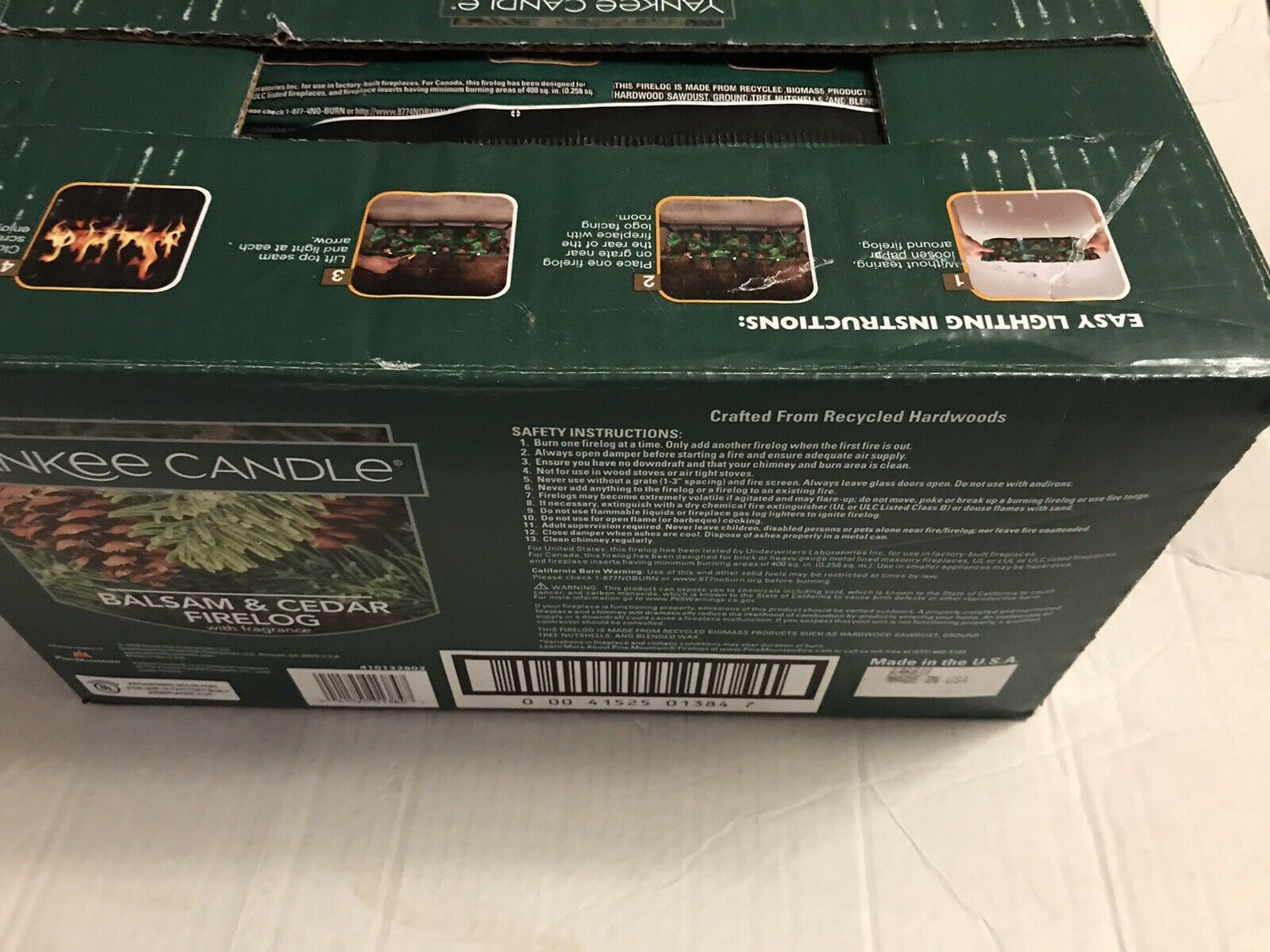 4 Pack Firelogs Fire Log Yankee Candle Pine Mountain Balsam Cedar Fireplace New - Fresh Stock Dated December 2025