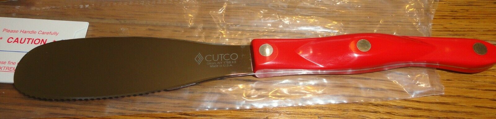 CUTCO Red Handle 1768 KN Spatula Spreader Knife Made in the USA - Fresh Stock Dated February 2026