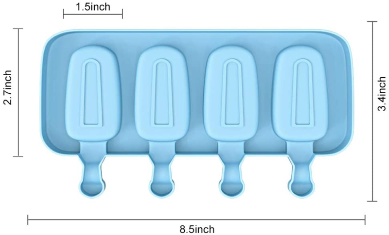 Moldes De Silicona Para Helados Paletas Ice Cream Molds Dulces Tortas Set-2 4Pcs - Fresh Stock Dated February 2026
