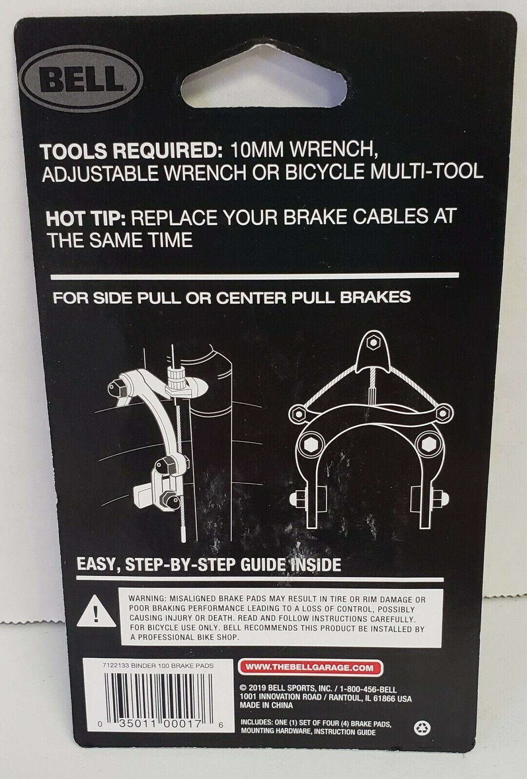 BELL Binder 100 Standard Bike Brake Pads Fits Most Caliper Brakes - Easy To Repl - Fresh Stock Dated December 2025