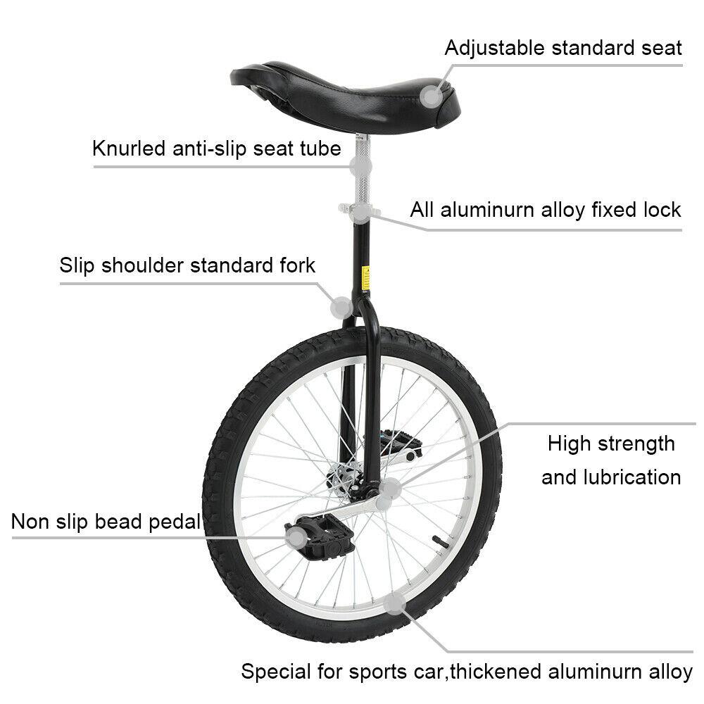 20 In Unicycle Wheel Balance Uni Cycle Fun Bike Fitness Circus Cycling Exercise - Fresh Stock Dated December 2025