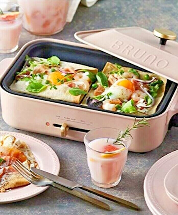 BRUNO Compact Hot Plate Body Plate 3 types (Takoyaki Ceramic Coat Pot Flat)  New - Fresh Stock Dated February 2026
