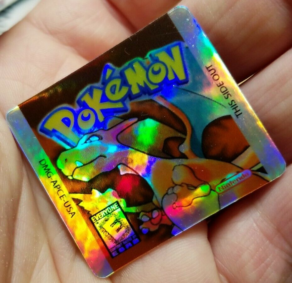 ☆ LABOR DAY SALE ☆1 NINTENDO GAME BOY COLOR POKEMON RED HOLO CART LABEL STICKER - Fresh Stock Dated February 2026