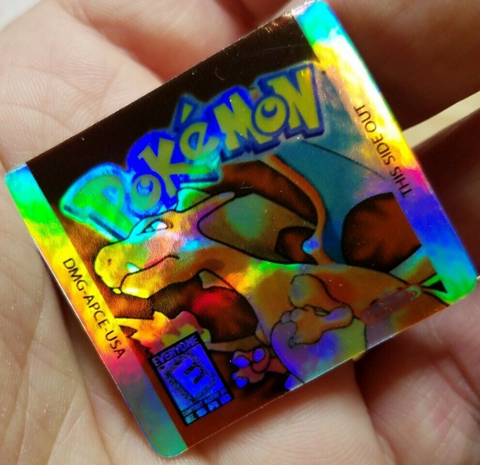 ☆ LABOR DAY SALE ☆1 NINTENDO GAME BOY COLOR POKEMON RED HOLO CART LABEL STICKER - Fresh Stock Dated February 2026