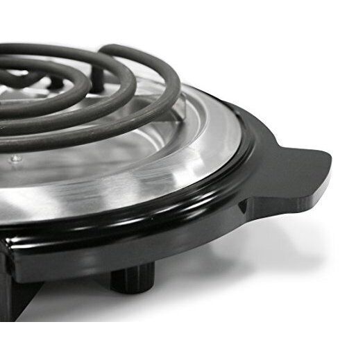 Single Countertop Coiled Burner, 1000 Watts Electric Hot Plate, Black - Fresh Stock Dated February 2026
