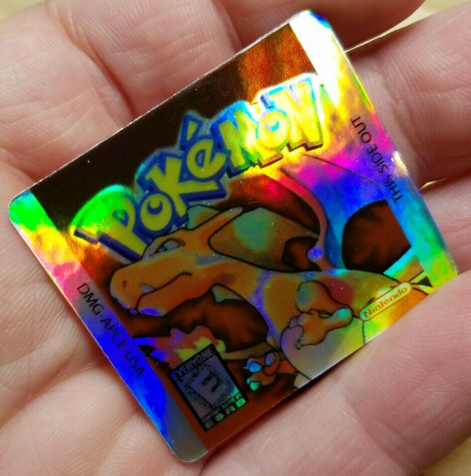 ☆ LABOR DAY SALE ☆1 NINTENDO GAME BOY COLOR POKEMON RED HOLO CART LABEL STICKER - Fresh Stock Dated February 2026