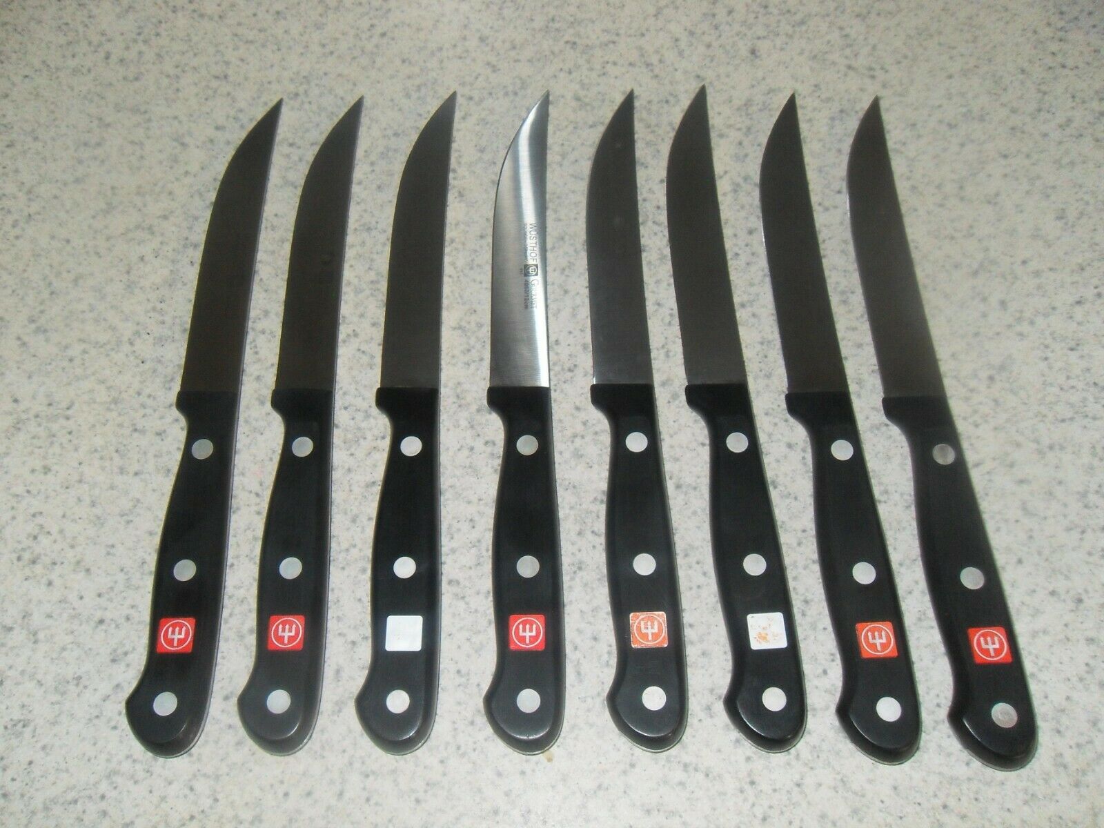 Wusthof Gourmet 8-Piece Stainless Steel Steak Knife Set with Block, German Made - Fresh Stock Dated January 2026