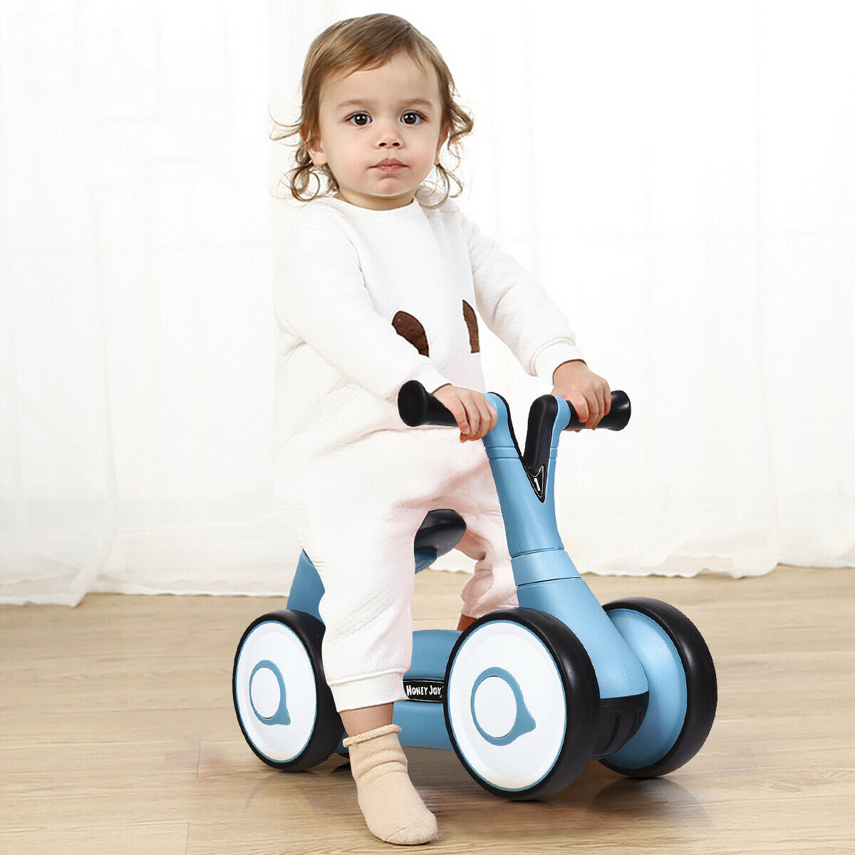 Baby Balance Bike Bicycle Mini Children Walker Toddlers Toy Rides No-Pedal Blue - Fresh Stock Dated January 2026