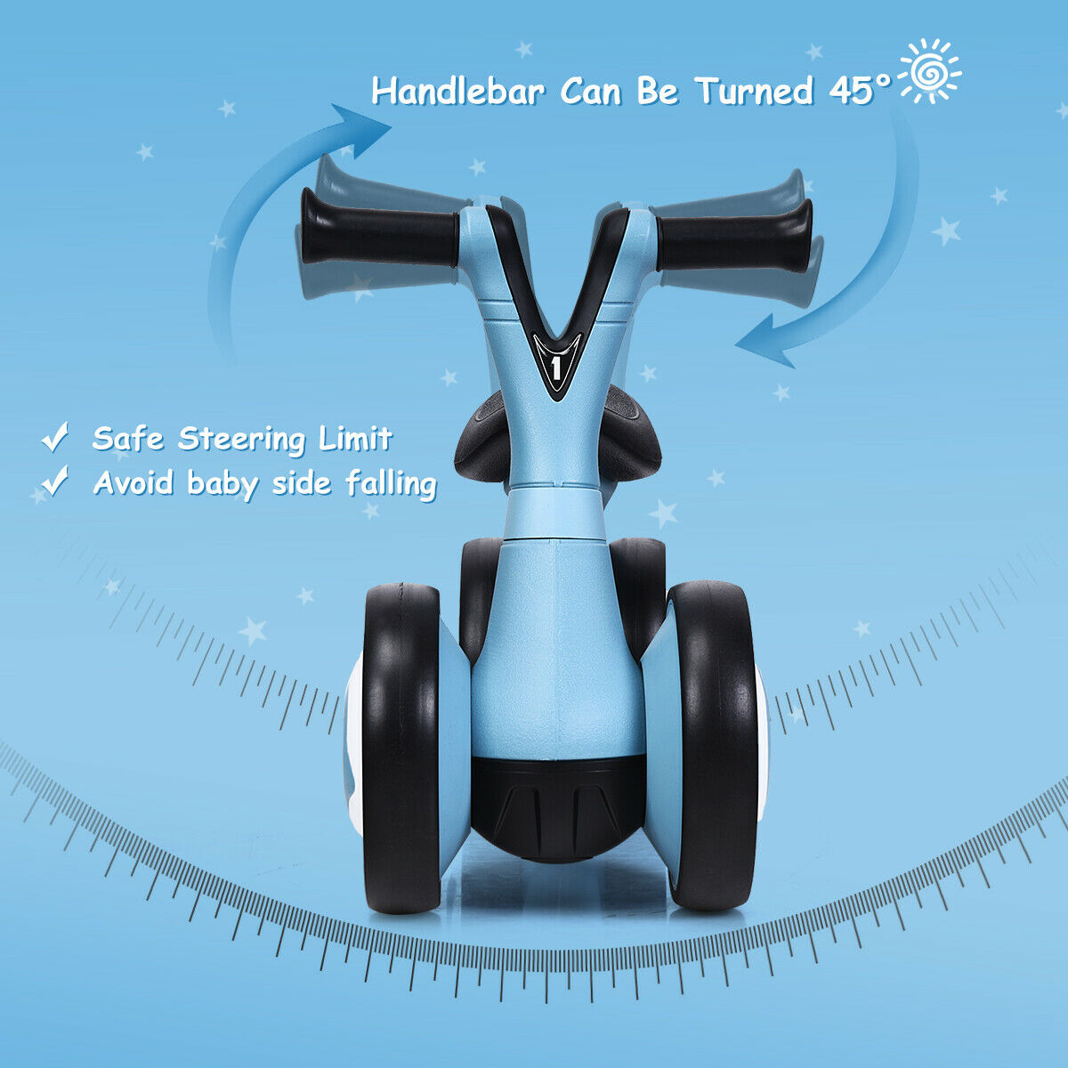 Baby Balance Bike Bicycle Mini Children Walker Toddlers Toy Rides No-Pedal Blue - Fresh Stock Dated January 2026