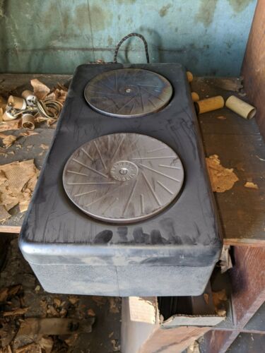 'Cool' Vintage 2 Burner Hot Plate From 30s-40s Made in Indianapolis.  Solid made - Fresh Stock Dated February 2026