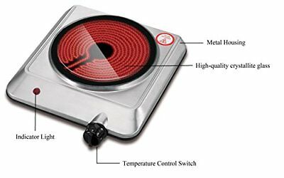 Electric Cooktop Stove Portable One 1 Burner Ceramic Glass Hot Plate Cooking - Fresh Stock Dated February 2026