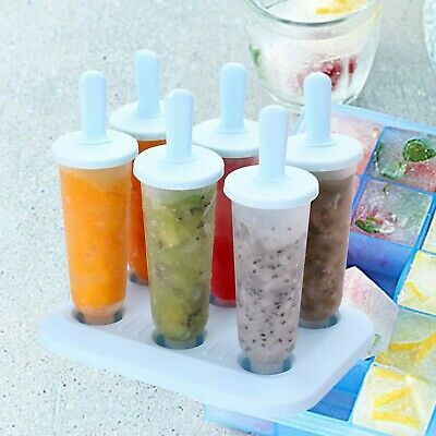 BESTONZON 6 Grids Popsicle Molds Ice Pop Makers Ice Pop Molds Plastic Popsicl... - Fresh Stock Dated February 2026