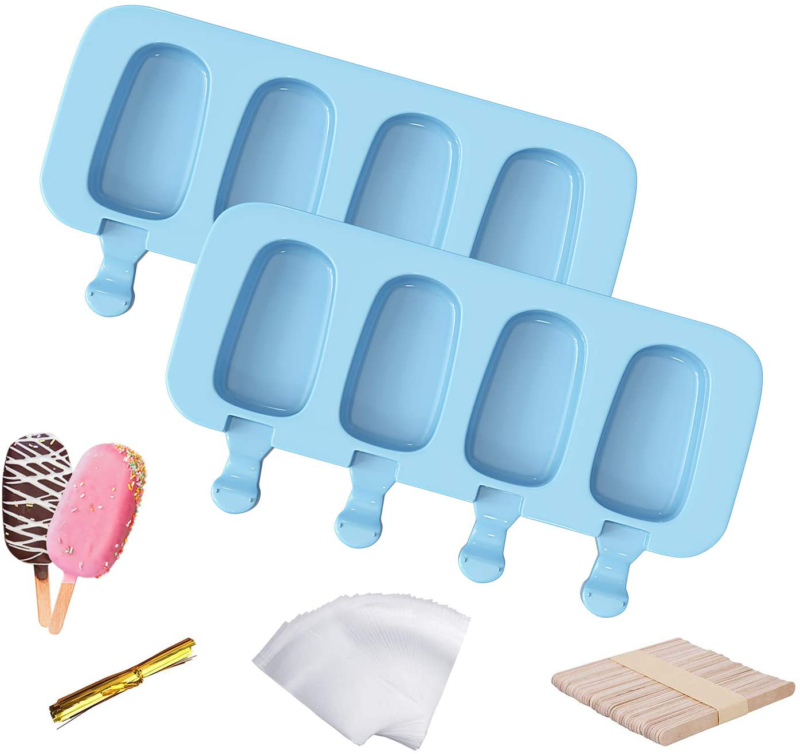 Moldes De Silicona Para Helados Paletas Ice Cream Molds Dulces Tortas Set-2 4Pcs - Fresh Stock Dated February 2026