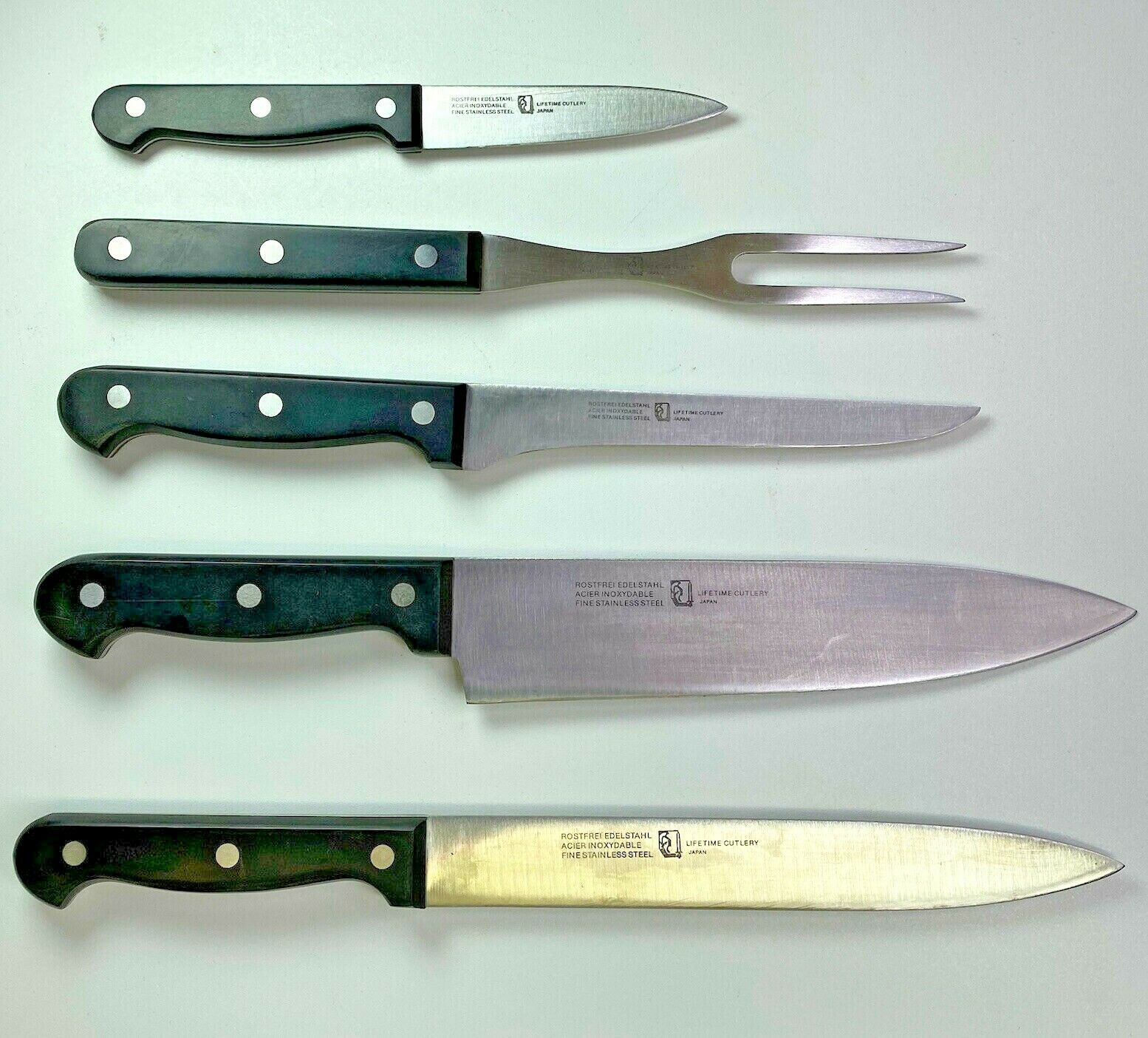 4 Knives 1 Fork LC Germain Fine Stainless Steel Lifetime Cutlery Japan Block - Fresh Stock Dated January 2026