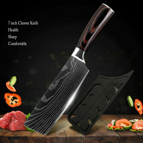 7'' Stainless Kitchen Knife Cleaver Steel Japanese Damascus Style Chef's Knife - Fresh Stock Dated January 2026