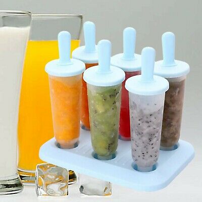 BESTONZON 6 Grids Popsicle Molds Ice Pop Makers Ice Pop Molds Plastic Popsicl... - Fresh Stock Dated February 2026