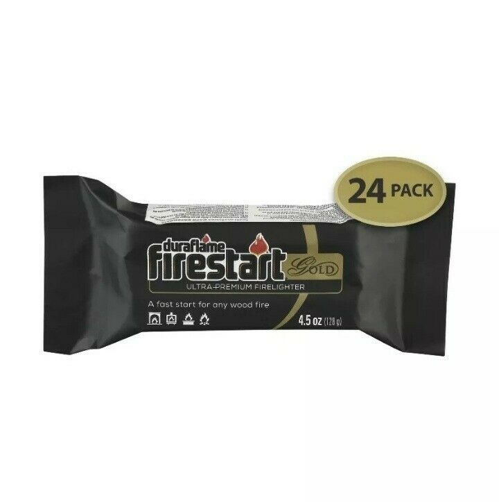 Duraflame Firestart Fire Starters Gold Ultra Premium 24-Pk Indoor & Outdoor NEW - Fresh Stock Dated January 2026