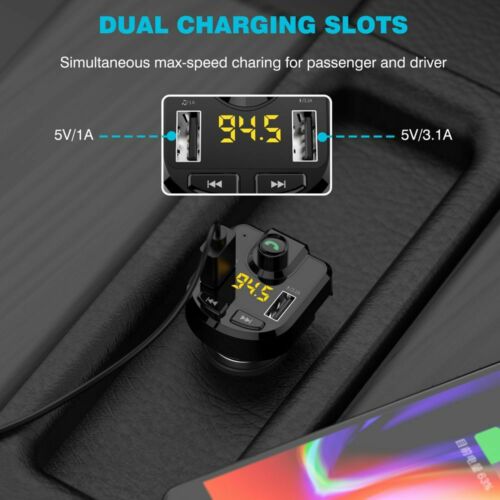 In-Car Wireless Bluetooth FM Transmitter USB Charger MP3 Radio Adapter Car Kits - Fresh Stock Dated December 2025