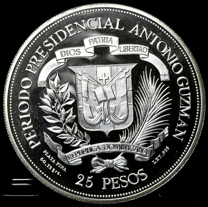 Dominican Republic 25 Pesos John Paul II KM#54 Silver ASW 1.9331 Proof  - Fresh Stock Dated December 2025