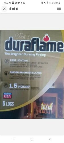 Duraflame Gold. 2.5 lb Firelogs.  6-Pack Case. Brighter flames. FREE SHIPPING - Fresh Stock Dated December 2025