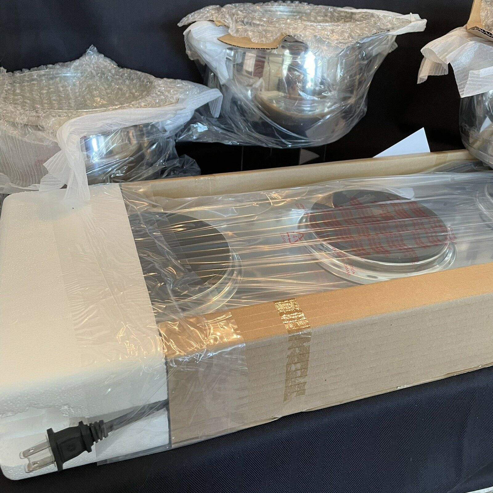 HSN 10 PIECE COMMAND PERFORMANCE TRIPLE BURNER BUFFET SET MK367 - Fresh Stock Dated February 2026