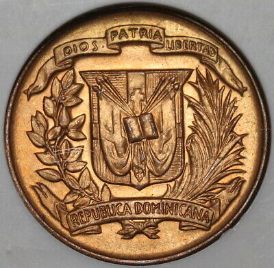 1942 NGC MS 64 RED Dominican Republic 1 Centavo Mint State Coin (20060801C) - Fresh Stock Dated December 2025