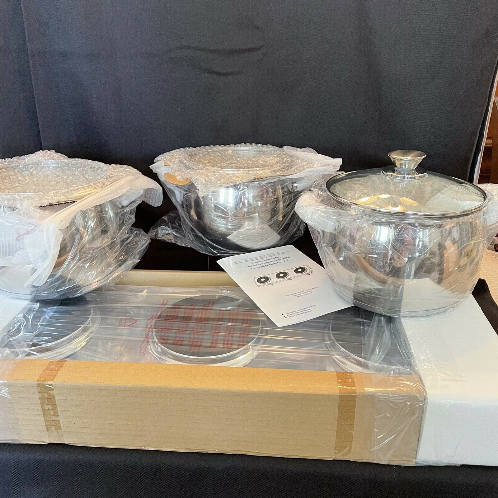 HSN 10 PIECE COMMAND PERFORMANCE TRIPLE BURNER BUFFET SET MK367 - Fresh Stock Dated February 2026