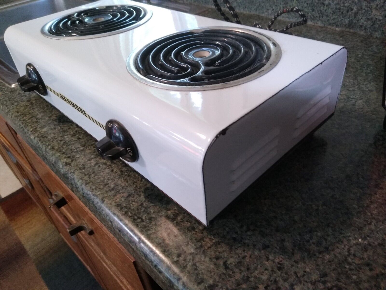 Vintage Sears KENMORE Two Burner Stove Hot Plate White Enamel Working - Fresh Stock Dated February 2026