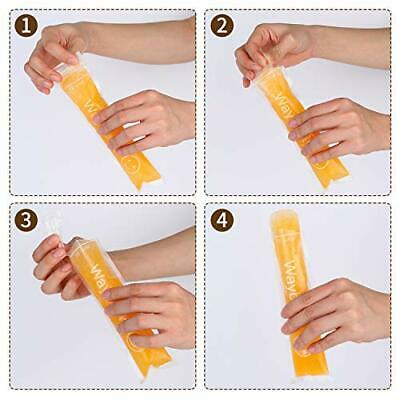 Disposable Ice Popsicle Molds Pop Bags Pouch with Zip Seals & Funnel 150 Pcs DIY - Fresh Stock Dated February 2026