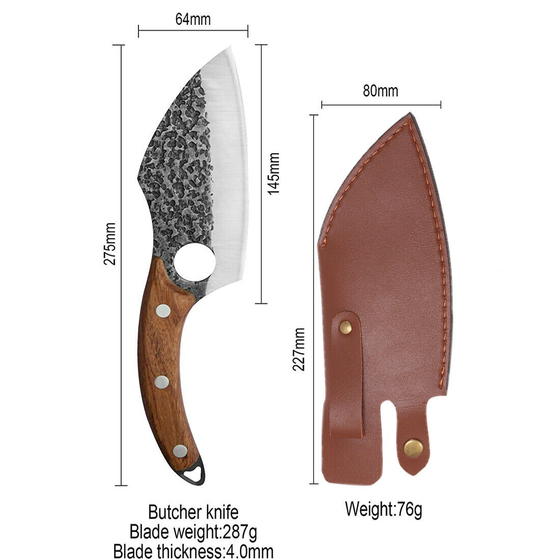 Serbian Forged Chef Knife Kitchen Butcher Boning Cleaver Slicing Hunting Knife - Fresh Stock Dated January 2026