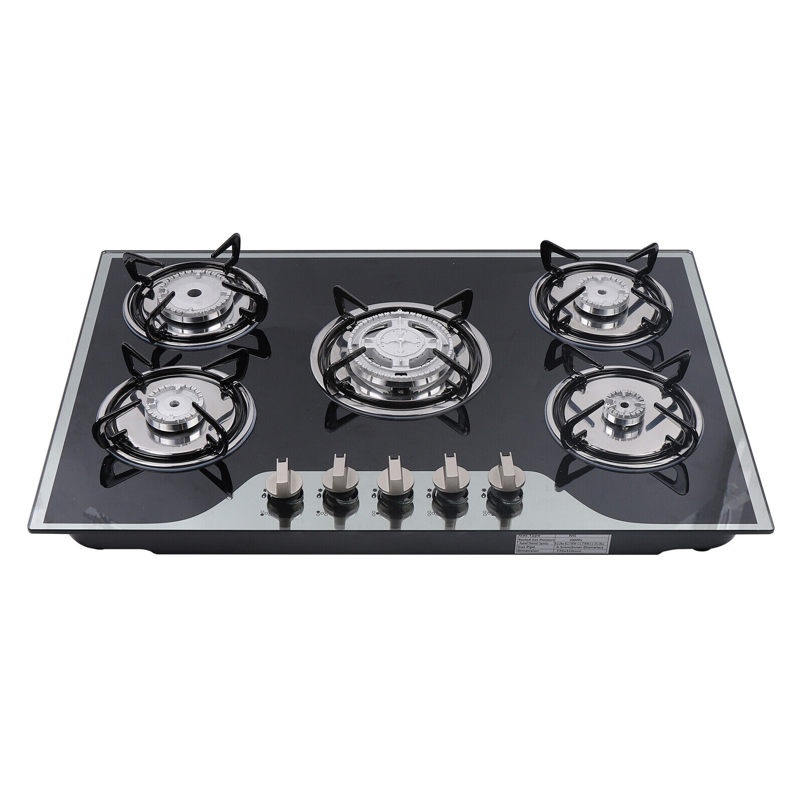 Kitchen Gas Cooktop Stove Top 5 Burners Cooktop Built-In LPG/NG Gas Stove Home - Fresh Stock Dated February 2026