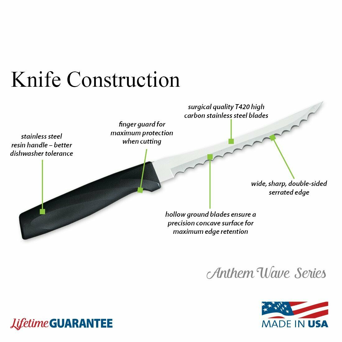 Rada Anthem Wave Tomato Slicer Knife W426 kitchen USA made ergonomic grip NEW - Fresh Stock Dated January 2026