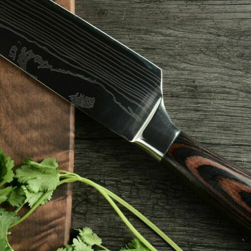 7'' Stainless Kitchen Knife Cleaver Steel Japanese Damascus Style Chef's Knife - Fresh Stock Dated January 2026