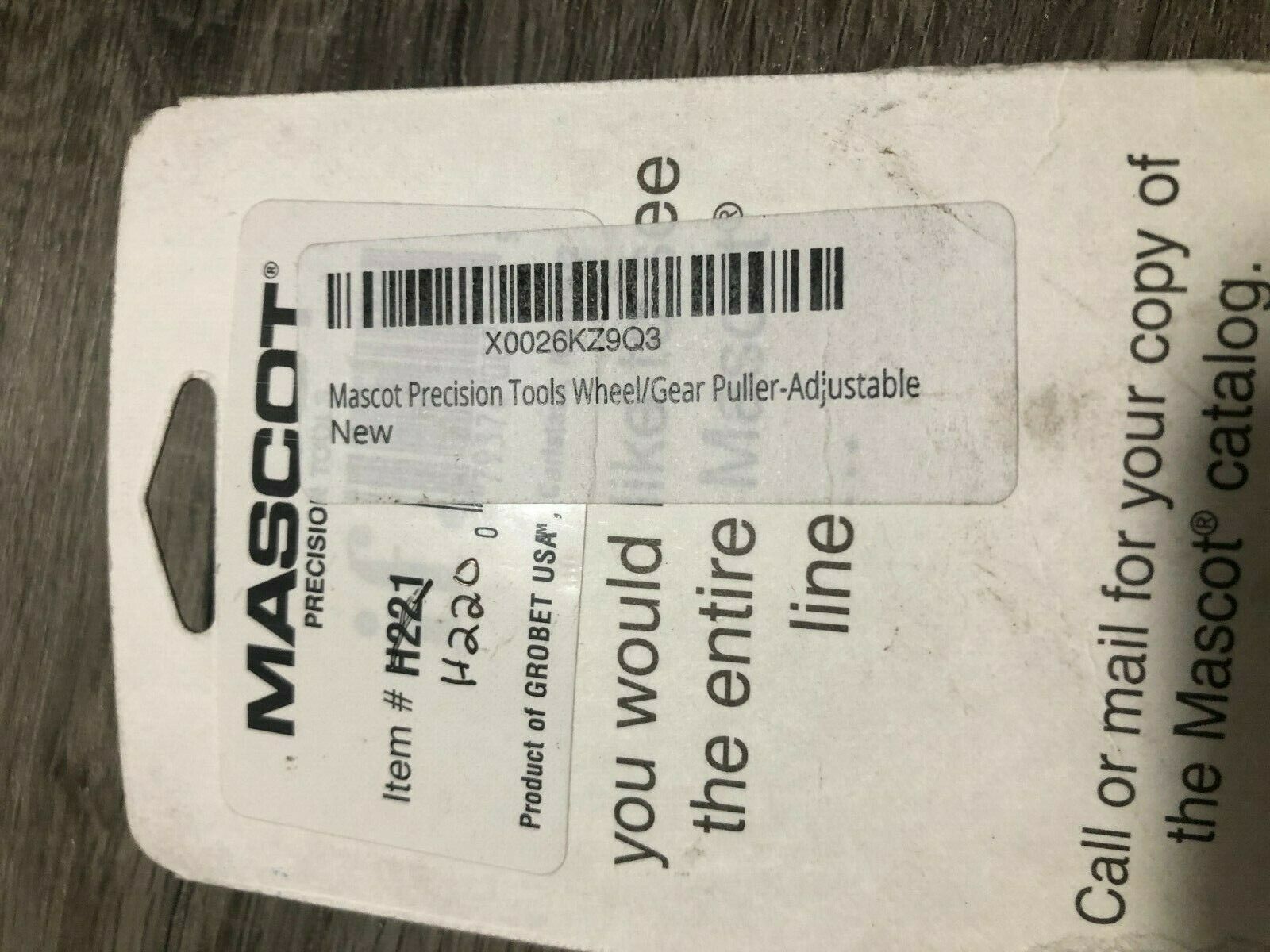 Mascot Precision Tools Wheel Gear Puller Adjustable Stationary Jaw H220 - Fresh Stock Dated December 2025