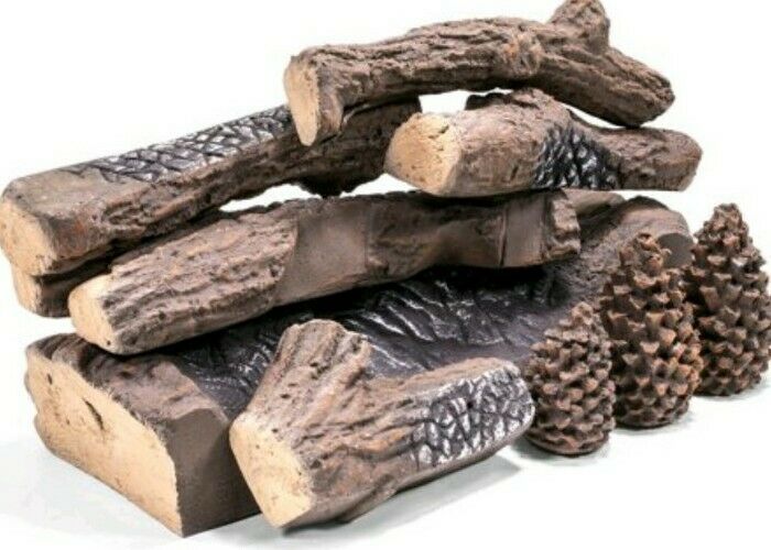 Barton Decorative Realistic Flame Lg. Ceramic Wood 9 Pc Firepit Log Kit - Fresh Stock Dated December 2025
