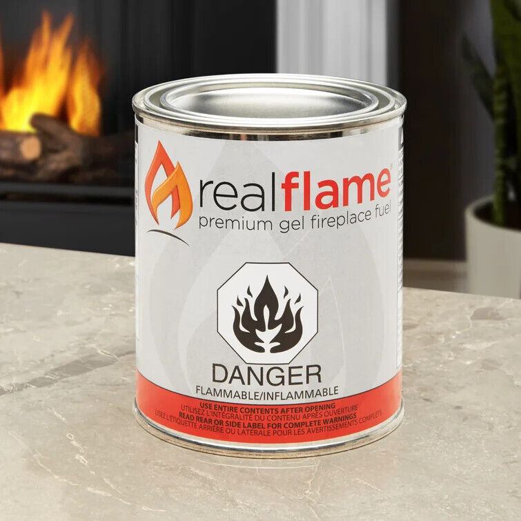 Real Flame 2112 Modern Gel Fuel Mini Cans 12 Cans 13 Oz. Gel Fuel (2112) - Fresh Stock Dated January 2026