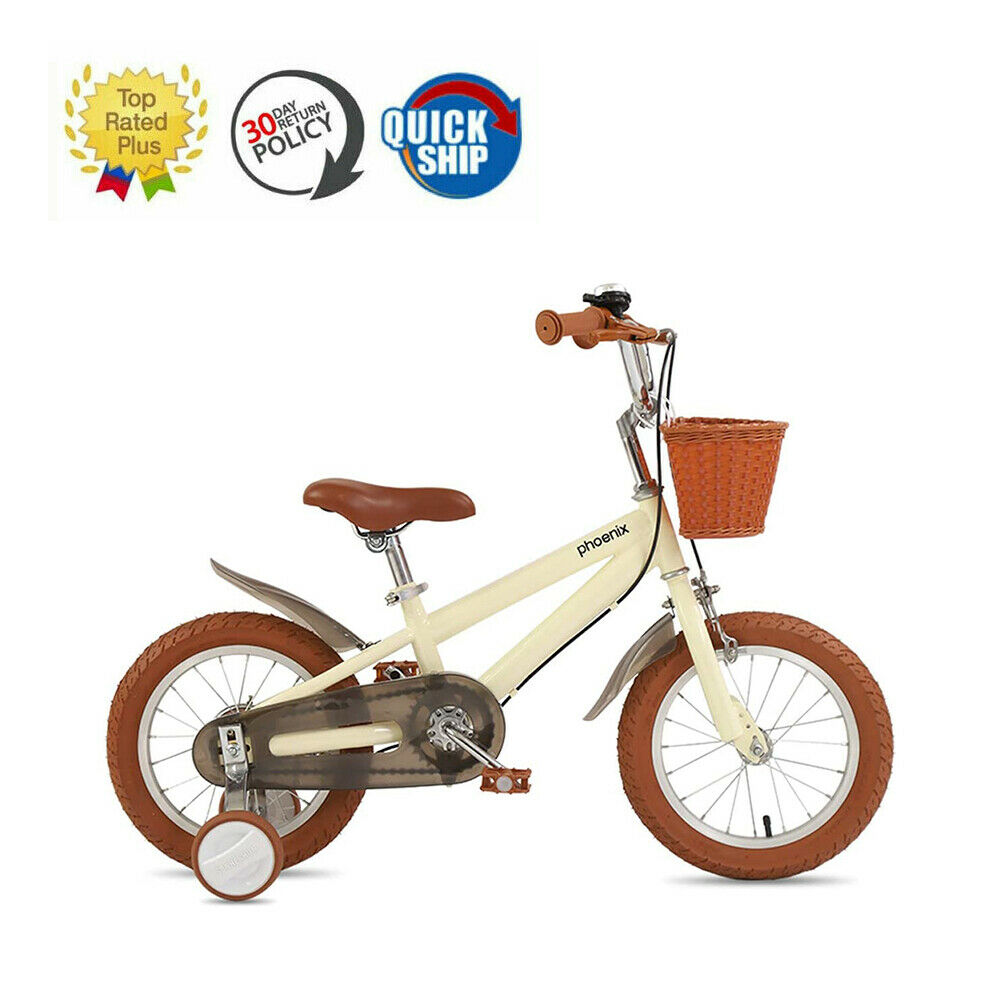 Phoenix 18inch Kids Bike Pink Yellow With Training Wheels For Ages 3-12 Chilren - Fresh Stock Dated December 2025