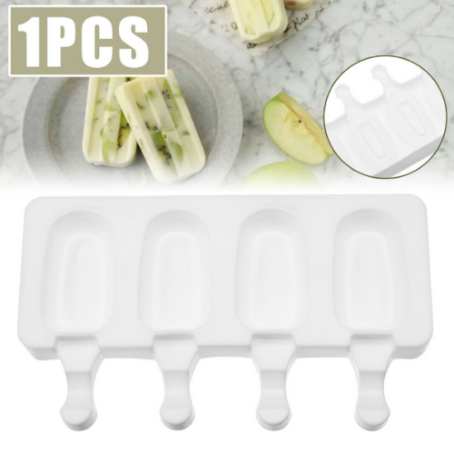 4 Cell Popsicle Mold Silicone DIY Frozen Ice Cream Mold Ice Pop Maker For DIY US - Fresh Stock Dated February 2026