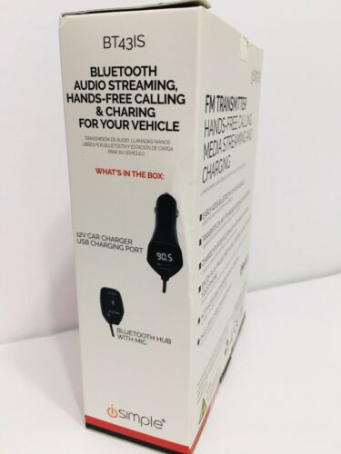 iSimple Bluetooth FM Transmitter Modulator BT43is Hands Free Calling And Charger - Fresh Stock Dated December 2025