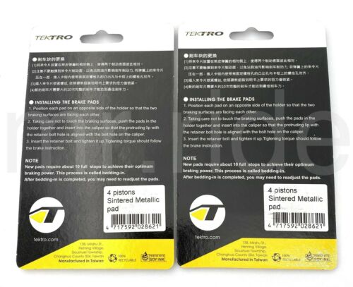 Tektro Mountain Bike for HD-M750,HD-M745 4 Piston Disc Brake Pads 2 Pairs - Fresh Stock Dated December 2025